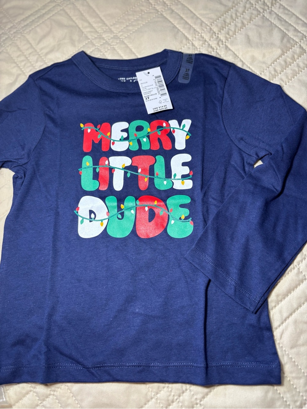 Children's Place 3T 'Merry Little Dude' Graphic Tee